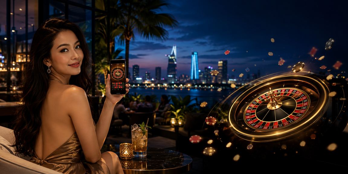 Bàn roulette sôi động bên ly cà phê tại TP. Hồ Chí Minh về đêm